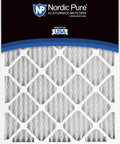 Pleated MERV 12 Air Filters 24x24x1 Inches, Actual Size 23.38 x 23.38 x 0.75, 6 Pack, front view showcasing pleated design
