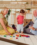 Family playing on carpet with Floor Transition Strip Vinyl Door Threshold Ramp Self Adhesive Carpet Edging Strip in living room