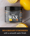 Natural Stone Daily Cleaner And Wax Care Kit For Soapstone Slate And Concrete Surfaces jar with lemon and orange extract scent.