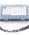 Dope Electrolytic Capacitor Kit With 24 Values And 500 Pieces From 0.1uF To 1000uF 10V 16V 25V 50V Aluminum Capacitors In Clear Storage Box