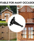 Collage of rustic gates and doors with 6 Inch Decorative Hammered Steel Rust Resistant Heavy Duty T Hinges Outdoor Tee Hinges For Shed Fence Barn Doors 6 Pack.