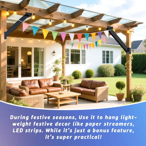 Heavy Duty 12 Pack 45 Degree Angle Pergola Bracket Kit For 4x4 Lumber Gazebo Construction installed on wooden pergola