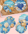 8 Piece Ocean Animals Diamond Art Coaster Kit With Holder Easy To Use DIY Diamond Painting Coasters For Beginners And Adults