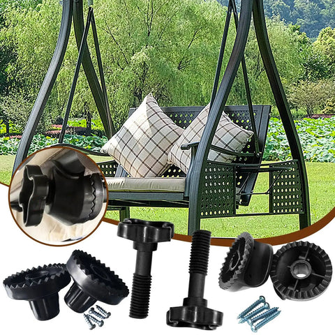 Sturdy Porch Swing Canopy Frame Replacement Kit Three Piece Set for Patio Garden Backyard with rustproof components and tools.