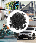 500 Piece Wave Washers Kit Compression Type Spring Steel Gaskets For Automotive, Plumbing, And Home Use, Boosts Stability, Prevents Loosening, Elasticity, And Impact Resistance. Black wave washers for automotive, plumbing, and home use