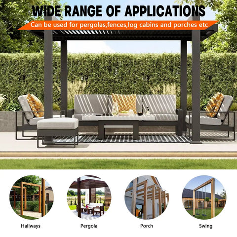 Heavy Duty Galvanized Steel Pergola Bracket Kit 2 Pack For Outdoor DIY Projects Built To Last 2 Way L Shaped Corner Brackets Fit 4 By 4 Inch Lumber Actual 3.5 By 3.5 Inches With Rust Proof Hardware For Pergolas Porches Cabins
