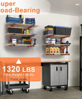 Wall Mounted Lumber Storage Rack With Six Tier System Heavy Duty Wood Organizer in garage setup showcasing load-bearing capacity.