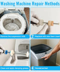 Heavy Duty Pro Grade Washing Machine Damping Grease Kit With 10 Foam Inserts for Suspension Rods for Top Load Washers