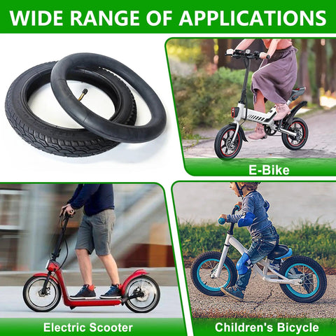 Wide range of applications for 2-Pack 14X2.125 Heavy Duty Bike Inner Tubes With 2 Tire Levers Schrader Valve pictured.
