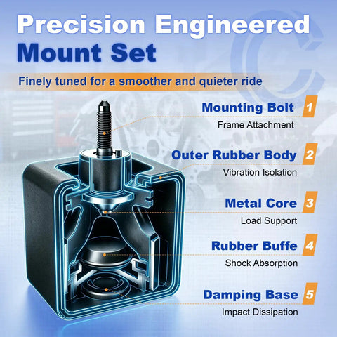 Precision Engineered Mount Set for Heavy Duty Engine Motor Mount Replacement Set For Chevy Gmc Cadillac 3 Pack Part 15854939.