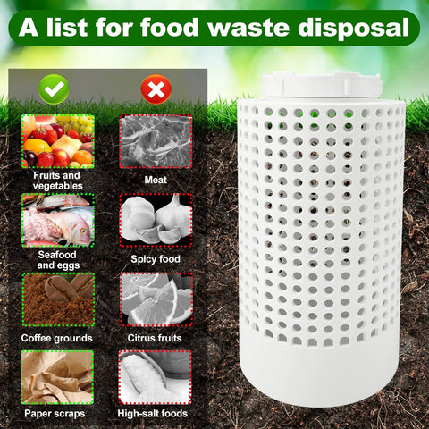 Two Pack Inground Worm Composters For Home Gardens And Raised Beds Worm Farm Bin Kit For Garden Use Reduces Food Waste Easy Lid Access Durable Outdoor Composting System