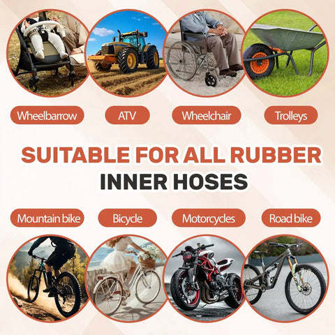 Image showing various uses for the 96 Pack Bicycle Tire Patch Kit For Inner Tubes Rubber Bike Patch Set For Road Mountain And Motorcycle Tires.