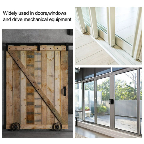 Built Tough U Groove Pulley With Nylon Coated Roller Bearing Glides Like Butter On Sliding Doors And Windows 5Mm Shaft Rubber Sealed Guide Wheel Pair Zero Drag Black Finish seen in use on sliding doors and windows.