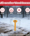 Heavy Duty Pro Grade Torx Drive Epoxy Coated Wood Screws for all-weather conditions on wet snowy outdoor surface