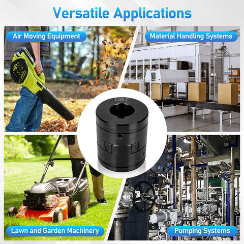 Rock Solid Heavy Duty Flexible L Jaw Coupling For Log Splitter Pump Repairs uses one half inch to 1 inch L095 design in versatile applications.