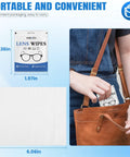 VOISEN Lens Wipes front packaging; 250-count, pre-moistened eyeglass wipes; shown being placed into a brown bag.