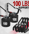 Heavy Duty Wall Mounted Kayak Rack Holds 120 Pounds Beast Mode Garage Saver With Versatile Hook Design, angled display with hooks.