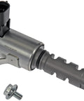 Engine Variable Valve Timing Solenoid OE Replacement for Lexus Toyota, shown side view, with metal build and mounting bolt.
