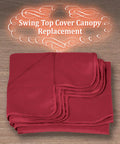 77x43 Swing Canopy Replacement Cover Burgundy Garden Patio Outdoor Top For Porch Swing With Scalloped Edge folded