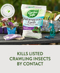 Crawling Insect Killer With Diatomaceous Earth For Organic Home Garden Use Kills Cockroaches Ants And Other Listed Insects On Contact Indoors And Outdoors Four Pound Bag on garden table.