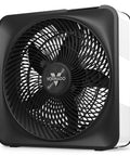 High Velocity Box Fan With Removable Grille, 5 Speed Settings, Killer Airflow For Whole Room Circulation And Targeted Cooling, Cord Storage, Durable Floor Fan In Ice White, side view.
