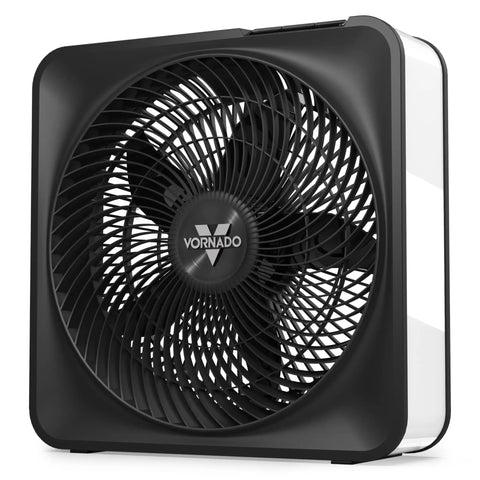 High Velocity Box Fan With Removable Grille, 5 Speed Settings, Killer Airflow For Whole Room Circulation And Targeted Cooling, Cord Storage, Durable Floor Fan In Ice White, side view.