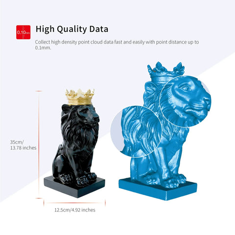 Legit High Resolution Handheld 3D Scanner With Rgb Color Capture And Smart Detail Boost For Sick Body And Hair Scanning At 14Fps Quick Pace built for capturing lion model details.