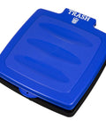 Blue Portable Collapsible 13 Gallon Trash Bag Holder lid for indoor outdoor use, made of durable polypropylene plastic.