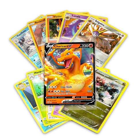 Bulk Trading Card Bundle Featuring Over Fifty Official Picks With Five Guaranteed Holos And At Least One Secret Rare Or Gx Ex Vmax Full Art Tag Team Fire Collection showcasing a variety of Pokémon cards.
