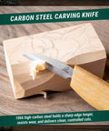 Santa Whittling Wood Carving Kit For Beginners With All In One Tools And Paints Easy DIY Christmas Craft Gift For Adults And Teens Perfect Hobby Woodworking Set For Creative Kids At Heart showing a basswood block and carving knife