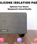 1.25 Inch Speaker Isolation Pads With Adhesive Rubber Feet Four Pack For Subwoofers Amps And Home Theater Gear Vibration Damping Decouplers under speaker