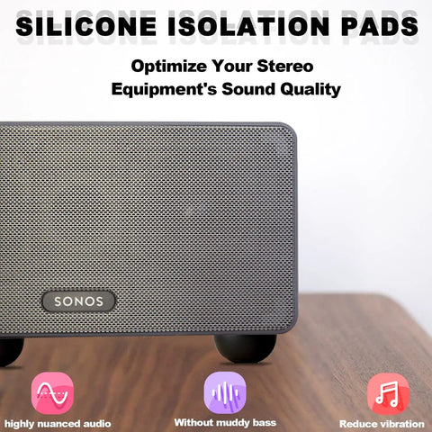 1.25 Inch Speaker Isolation Pads With Adhesive Rubber Feet Four Pack For Subwoofers Amps And Home Theater Gear Vibration Damping Decouplers under speaker