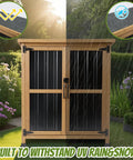 Tough As Nails Built To Last Outdoor Storage Cabinet Waterproof Weatherproof Wood And Metal Shed with lockable doors in garden