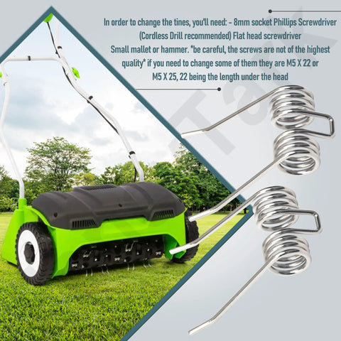 Durable Steel Dethatcher Tines For Lawn Dethatchers 27022 29272 2500600G 14 Inch Corded Dethatcher Replacement Parts 18 Pack