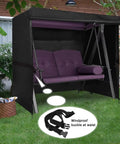 Durable 600D Oxford Patio Swing Cover For Outdoor 3 Seater Garden Hammock Glider Built Tough Waterproof Windproof With Zippers