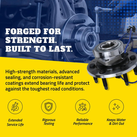 Rock Solid Heavy Duty Front Wheel Bearing And Hub Assembly For Dodge Grand Caravan detail showing high-strength materials and corrosion-resistant design.