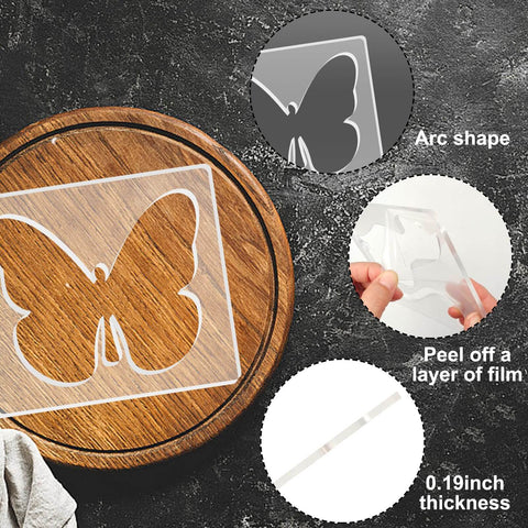 Acrylic Butterfly Router Template For Woodworking, 5mm Thick Inlay Template, router jig on wooden surface