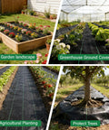 Landscape Fabric Weed Barrier Roll 3 Ft By 100 Ft Heavy Duty 3.2 Oz Weed Blocker used in garden landscaping and agricultural planting