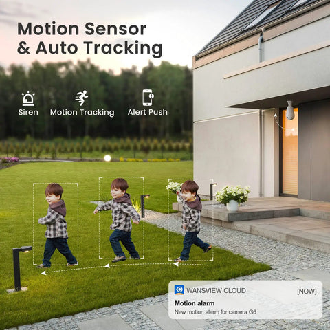 Child walking with motion tracking alert from 2K Light Bulb Security Camera Wireless Outdoor Bulb Cam for Home Security, E27 Socket Compatible
