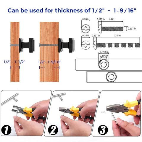 Installation guide for 30 Pack Matte Black Square Cabinet Knobs With Zinc Solid Construction For Kitchen Drawers And Cupboards.