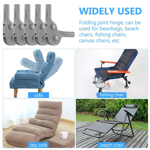 Collage showing Three Gear Folding Sofa Hinge With Self Locking Support For Bean Bags And Beach Chairs Space Saving Heavy Duty