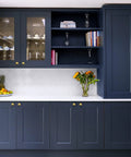 Premium Zinc Cabinet Knobs Featuring A Killer Gold Finish And Fresh Euro Style Vibe Built Different For Long Lasting Performance A Straight Up Quality 30 Pack Furniture Hardware Refresh on navy cabinetry.