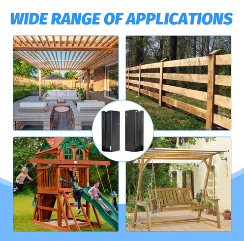 Hassle Free 8 Pack 2X6 Concealed Joist Hangers With Matching Nails Galvanized Steel Hidden Beam Brackets For Decks Pergolas Outdoor Stairs Easy Install Rust Proof Heavy Duty Deck Framing Kit shown in various outdoor applications.