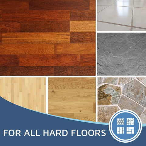 Various types of hardwood, tile, slate, and stone floors suitable for 4 Pack Replacement Pads Compatible With Shark Steam Pocket Mop S3501 S3601 S3901 S3550 S3801 SE450 Double Sided Microfiber Refills For Hardwood Tile Floors Professional Scrubbing Strips.
