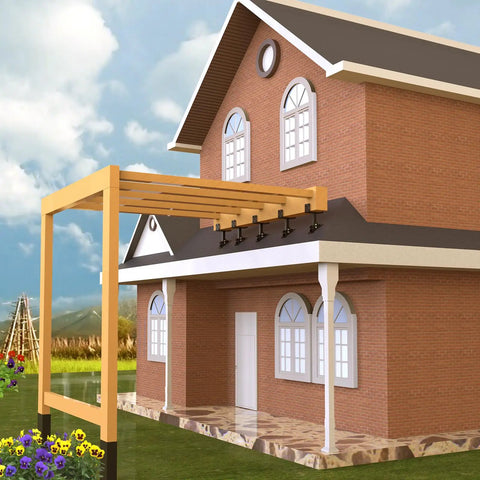 Heavy Duty Adjustable Pergola Roof Riser Beam Brackets Kit For Patio Cover Fits 4x4 And 4x6 Wood Beams 3 Pack Black Powder Coat Weather Resistant Easy Install Built Like A Workhorse Metal Construction For Tough Outdoor Living