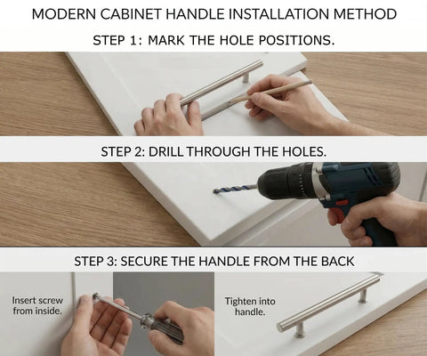 Step-by-step guide for installing Top Tier Weathered Nickel Cabinet Handles 25 Pack 3 Inch Hole Spacing For Kitchens And Baths.
