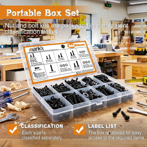 Top Shelf Metric Hex Socket Button Head Bolt Assortment Kit With M2 M3 M4 M5 Sizes offers organized portable box set of 888 pieces.