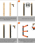 Step-by-step guide to installing Beefy Heavy Duty Lumber Storage Wall Rack Set With 3 Level Wood Organizer Mount, Steel Frame.