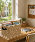 Pretty Dang Handy Foldable Storage Bins With Reinforced Handles Keep Your Space Knockout Clean And Clutter Free packs a winter snowflake print.