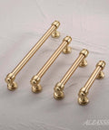 Top Shelf Brushed Brass Cabinet Pulls With Slick Matte Gold Finish And Kickass Durability Built For No Sweat Kitchen Drawer Upgrades Comes In A Five Piece Set Of Premium Heavy Duty Handles, 7 inch cabinet pulls in matte gold finish.